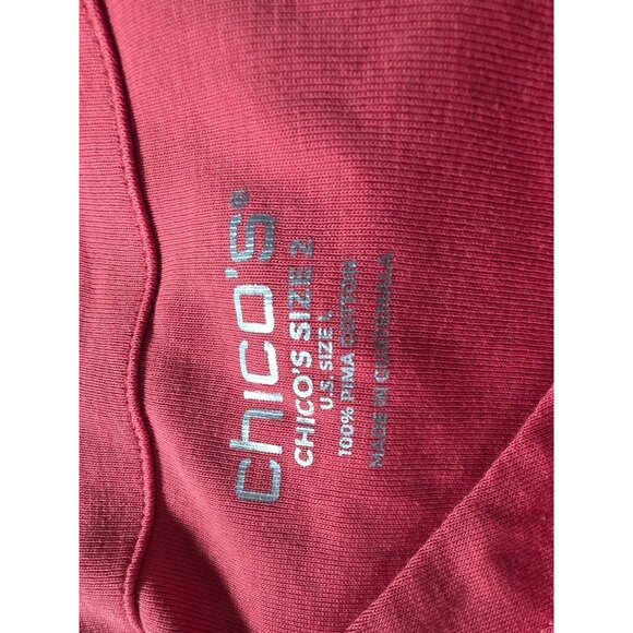 Chicos Long Sleeve V-Neck Button Accent Soft Jersey Tunic Top - Picture 5 of 8